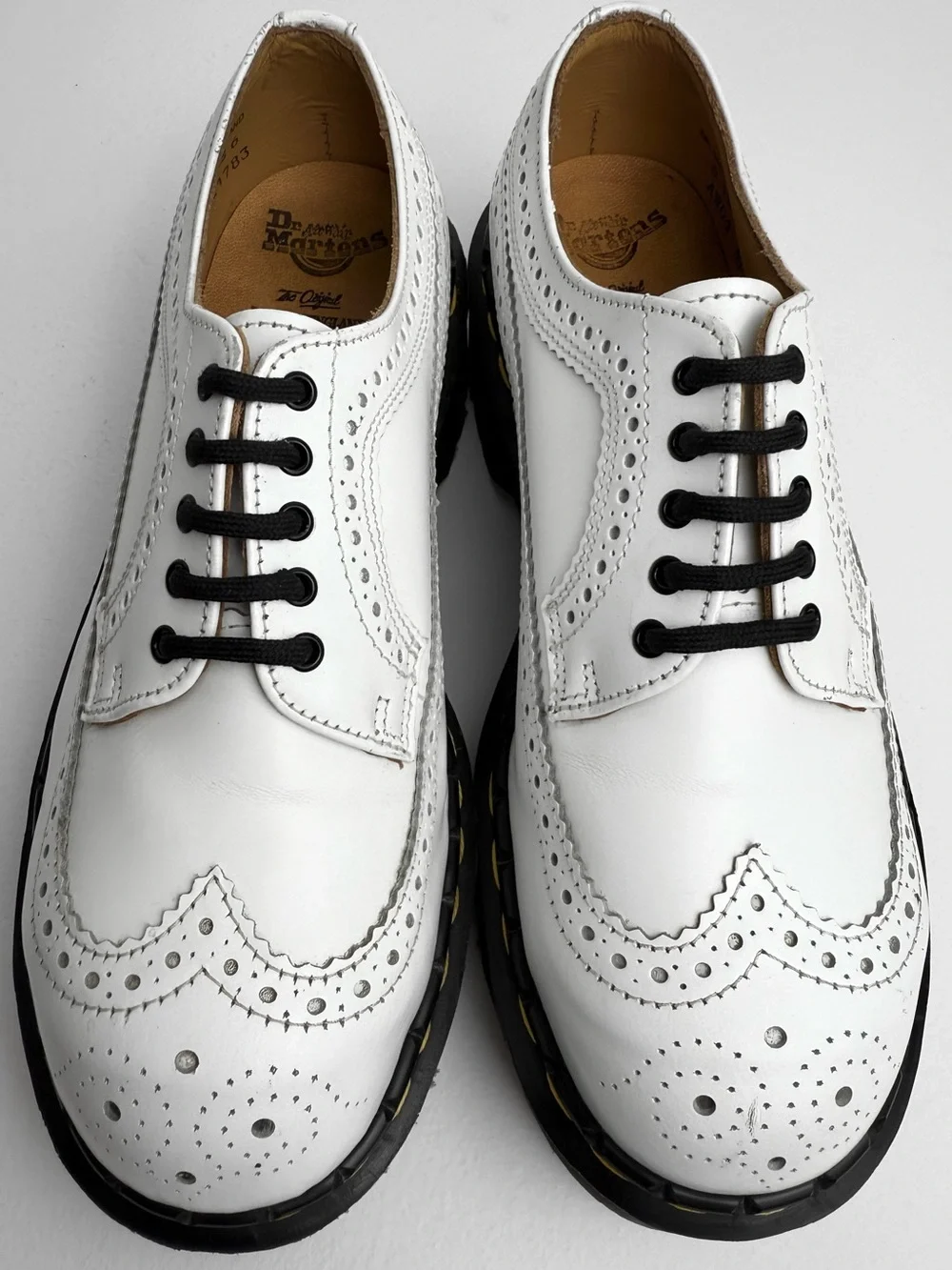 Vintage Dr. Martens Made in England Wingtip Steel Toe Platform Oxfords UK 6